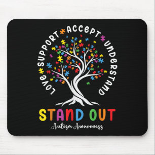 Love Support Accept Understand Autism Awareness Au Mouse Pad