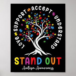 Love Support Accept Understand Autism Awareness Au Poster
