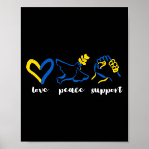 Love Support Peace Ukraine Awareness Heart Unity M Poster