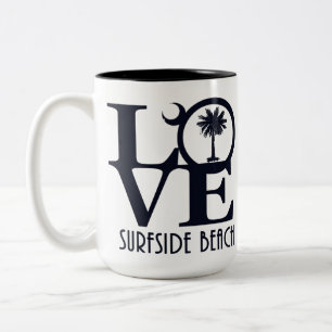 LOVE Surfside Beach SC 15oz Two-Tone Coffee Mug