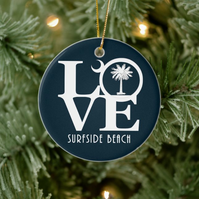 LOVE Surfside Beach SC Ceramic Tree Decoration (Tree)