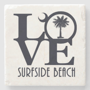 LOVE Surfside Beach SC Stone Coaster