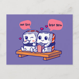 Love Sushi Couple Postcard