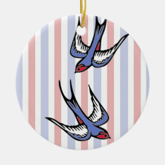 Love Swallows Ceramic Tree Decoration