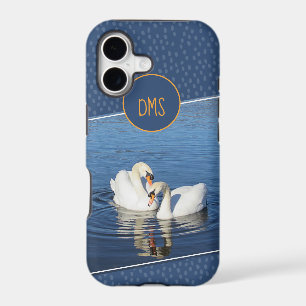Love Swans Blue Monogram