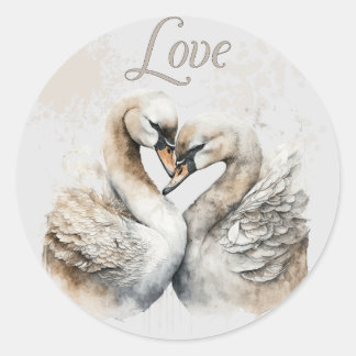 Love Swans Classic Round Sticker