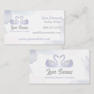 Love Swans for Couples Purple Lavender Business Card