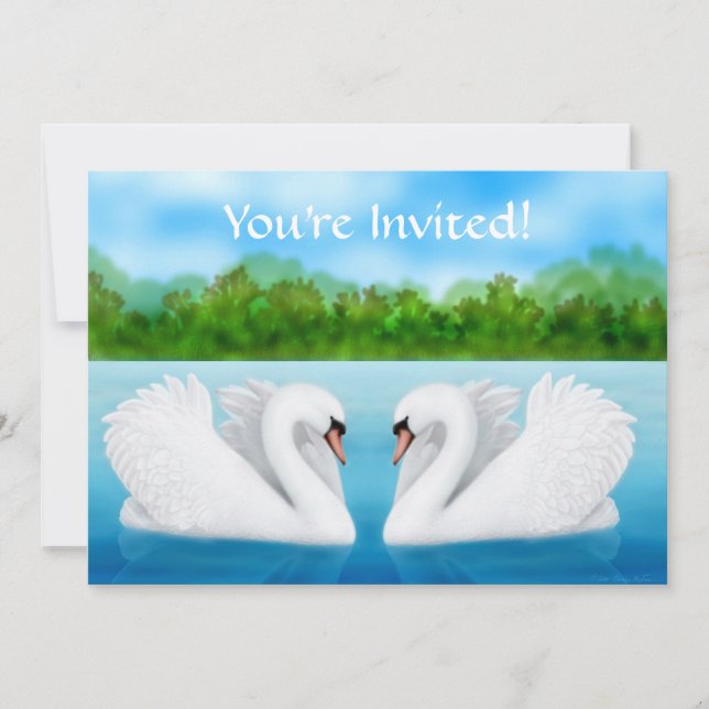 Love Swans Invitation (Front)