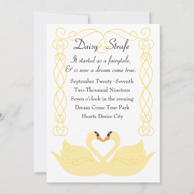 Love Swans Invitation (Front)