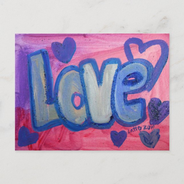 Love Sweet Candy Art Painting Postcard (Front)