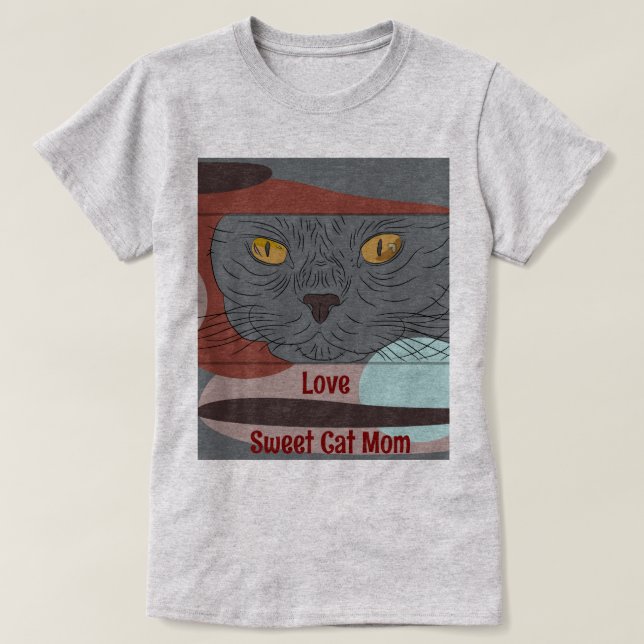 Love Sweet Cat Mum t-shirt for woman (Design Front)