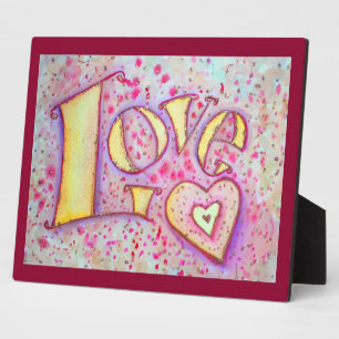 Love Sweet Pink Painting Poem Plaque