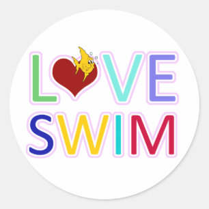 LOVE SWIM CLASSIC ROUND STICKER