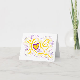 Love Swirl Doodle Intersex Pride Flag Lettering Note Card