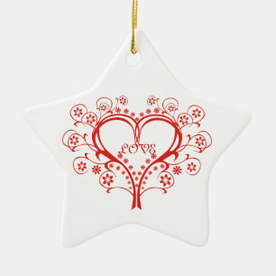 Love Swirl Heart Valentine’s Day custom ornament
