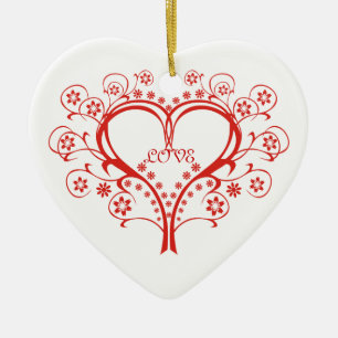 Love Swirl Heart Valentine’s Day custom ornament