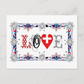 Love Switzerland Postcard