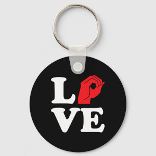 Love Symbol Asl  Key Ring