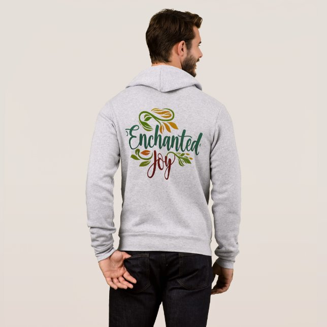 Love Symbol & Enchanted Joy Men's Full-Zip Hoodie (Back Full)
