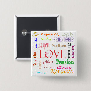 Love Synonyms by Shirley Taylor 15 Cm Square Badge