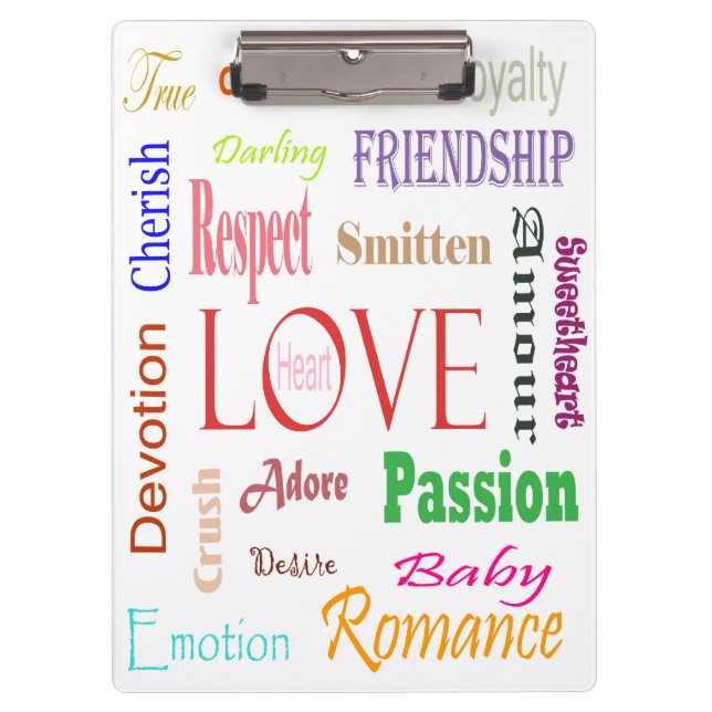 Love Synonyms by Shirley Taylor Clipboard (Front)