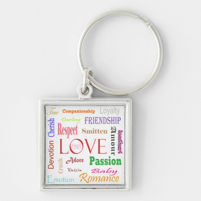 Love Synonyms by Shirley Taylor Key Ring (Front)