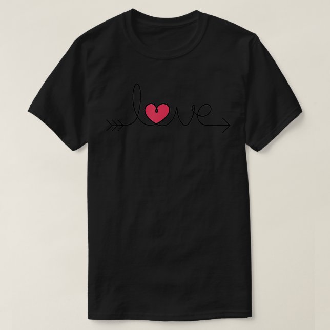 Love T  Women Men Heart Arrow Graphic Valentine's  T-Shirt (Design Front)