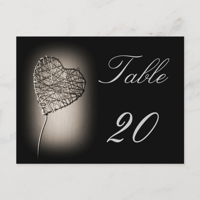 Love Table Number Postcard (Front)