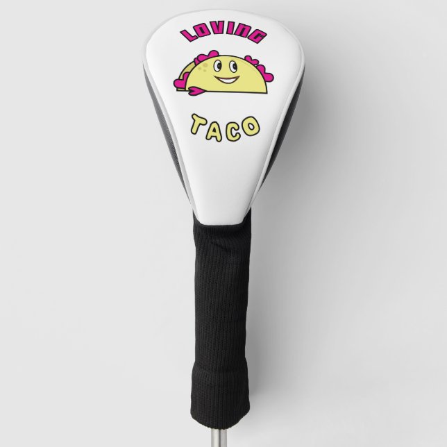 Love taco heart smiling Mexican food illustration Golf Head Cover (Front)
