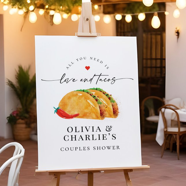 Love & Tacos Couples Bridal Shower Welcome Sign (Creator Uploaded)