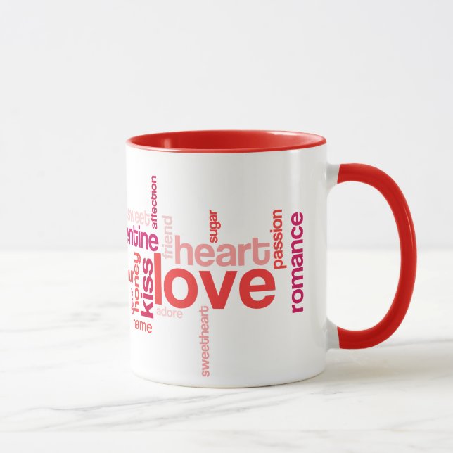 Love Tag Cloud w/ Custom Name Mug (Right)