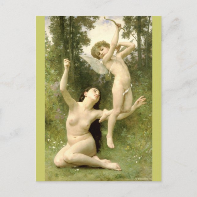 Love Takes Off by Bouguereau Postcard (Front)