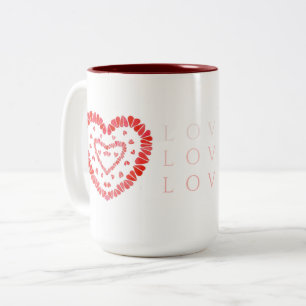 LOVE Tall Maroon Two-Tone Mug