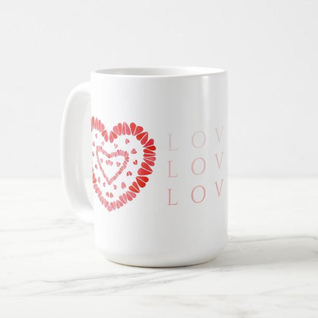 LOVE Tall White Mug (Front Left)
