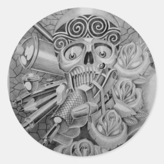 love tattoo classic round sticker