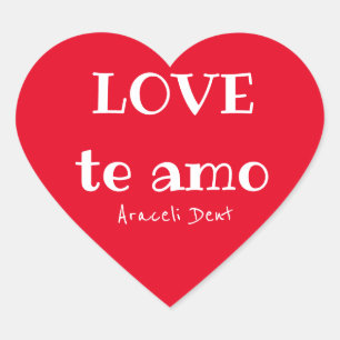 LOVE te amo Heart Sticker
