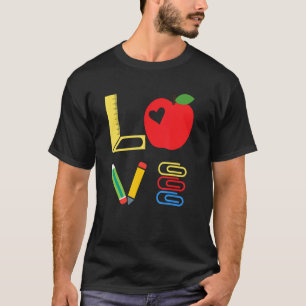 Love Teacher Life Apple Pencil Teacher Appreciatio T-Shirt