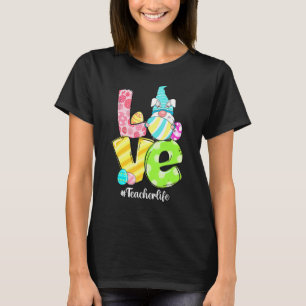 Love Teacher Life Easter Gnome Egg Hunting Basket  T-Shirt