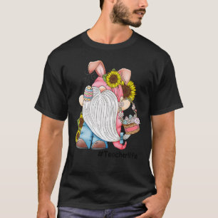 Love Teacher Life Easter Gnome Egg Hunting Basket  T-Shirt