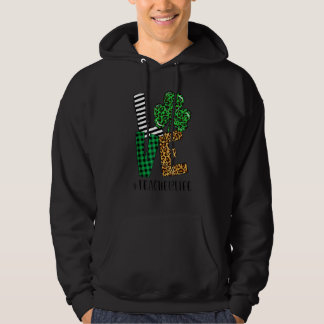 LOVE Teacher Life St Patricks Day Buffalo Plaid Sh Hoodie