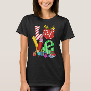 Love Teacher Math Christmas Teacher Life Matching  T-Shirt