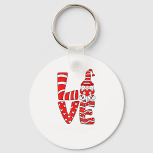 Love Teacher Squad Gnome Hearts Valentines Gnome T Key Ring