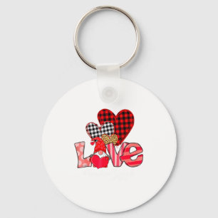 Love Teacher Squad Gnome Hearts Valentines Gnome T Key Ring