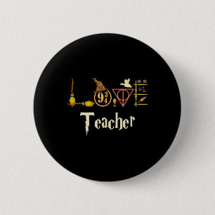 Love Teacher Wizards Ck To School Halloween 6 Cm Round Badge