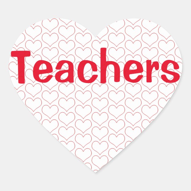 Love Teachers Heart Sticker (Front)