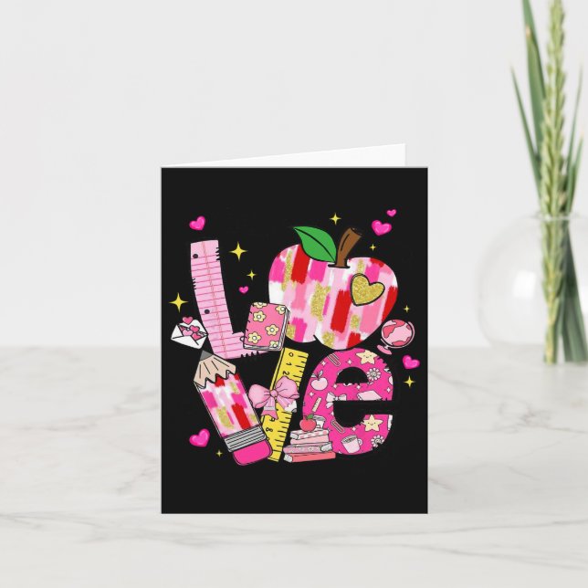 Love Teachers Teaching Is A Work Of Heart Back To  Card (Front)