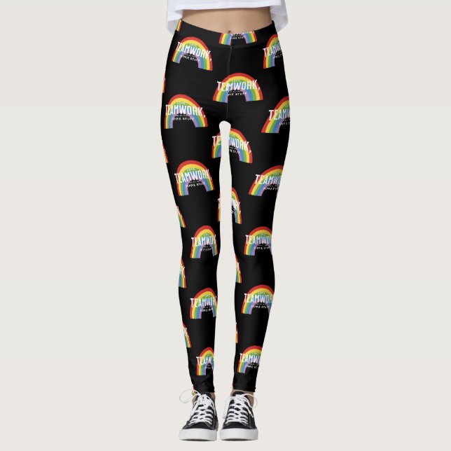Love, teamwork, and all that hippie stuff leggings (Front)