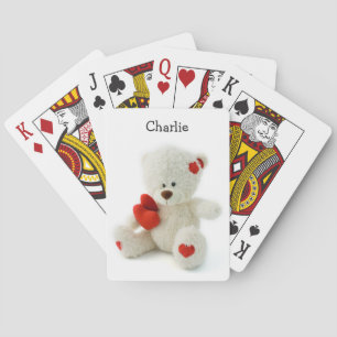 Love Teddy custom name playing cards