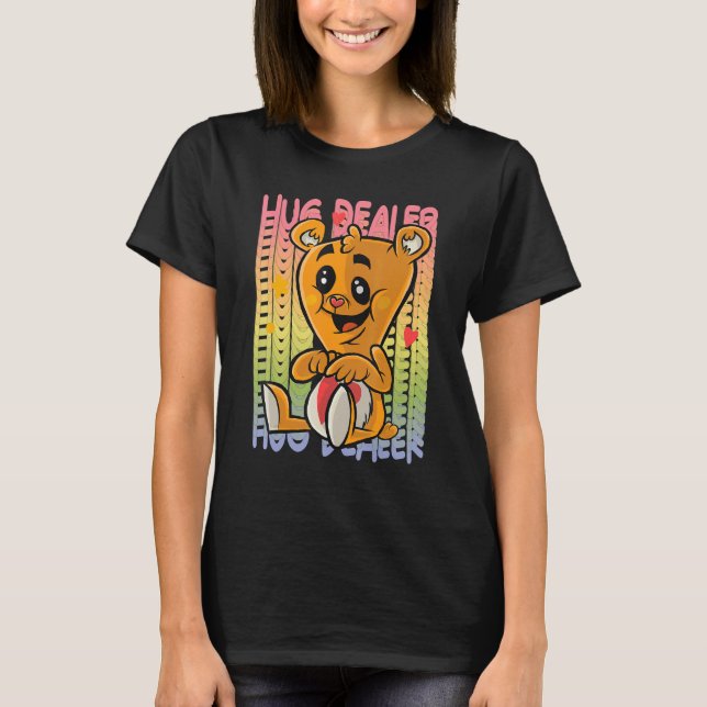 Love Teddy Rainbow Hug Dealer Cute Teddy Bear Hug  T-Shirt (Front)