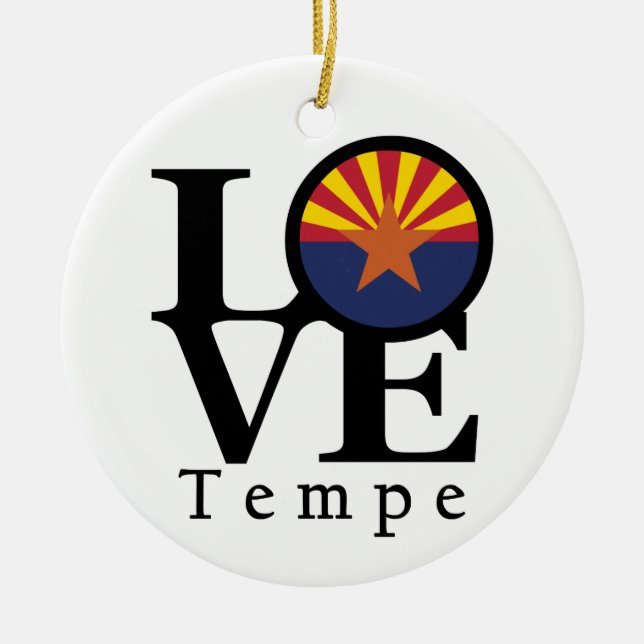 LOVE Tempe AZ Ceramic Tree Decoration (Front)